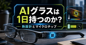 AIスマートグラスはマイクロチップの熱設計で1日持つのかのアイキャッチ画像