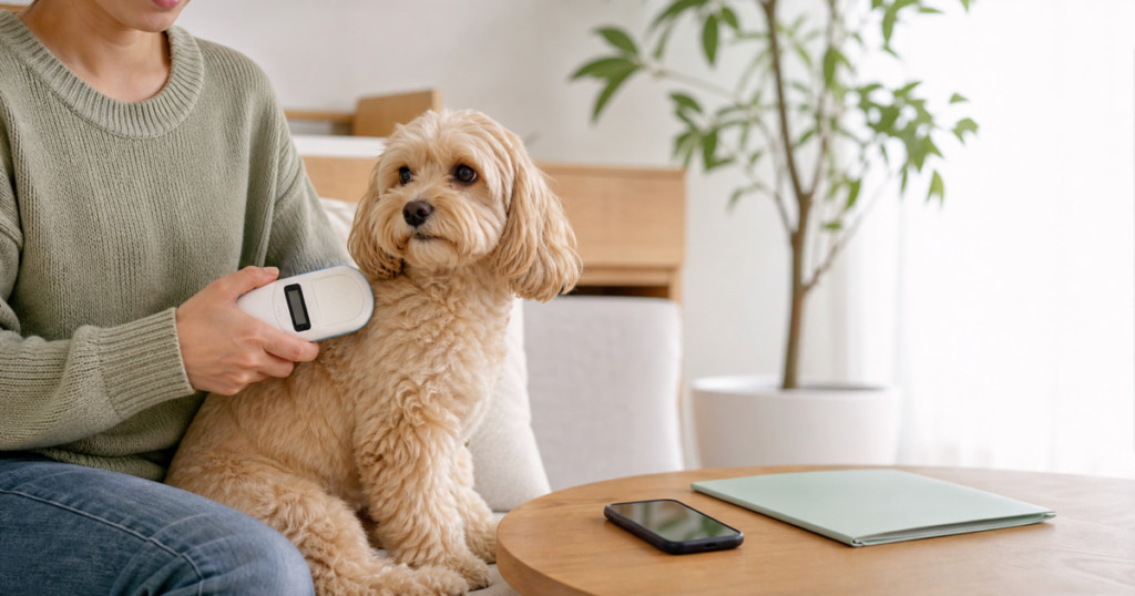 犬のマイクロチップとAI見守りがつながる迷子対策の未来イメージ