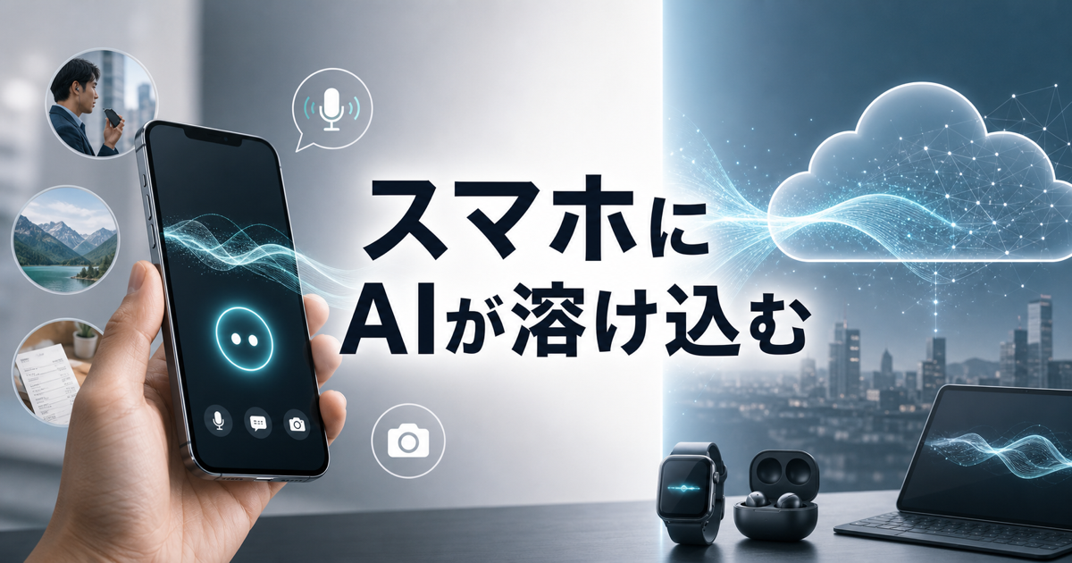スマートフォンとオンデバイス生成AIがつながる未来を示すイメージ