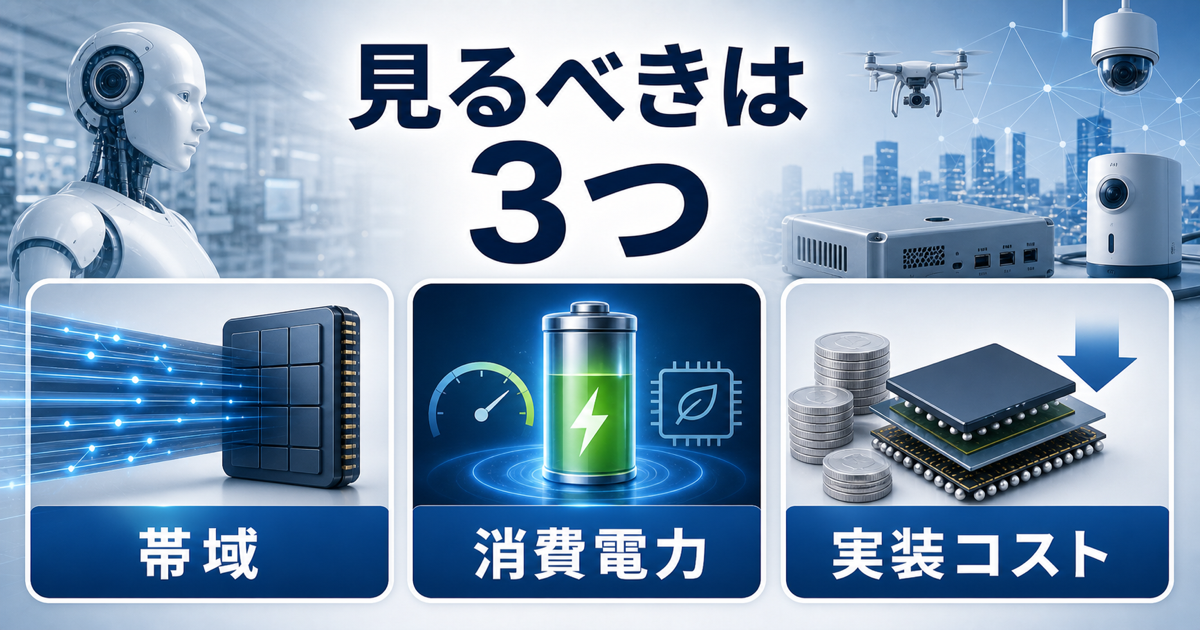 HBM4逼迫でエッジAI半導体が見るべき帯域と消費電力と実装コストを整理する資料画像