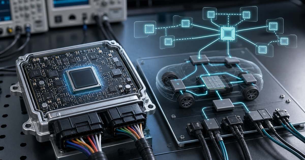 統合車載MCUとネットワーク処理を支える半導体モジュールのイメージ