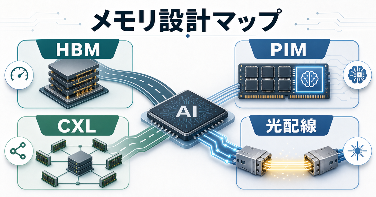 HBM、PIM、CXL、光配線の役割を整理するメモリ設計マップ