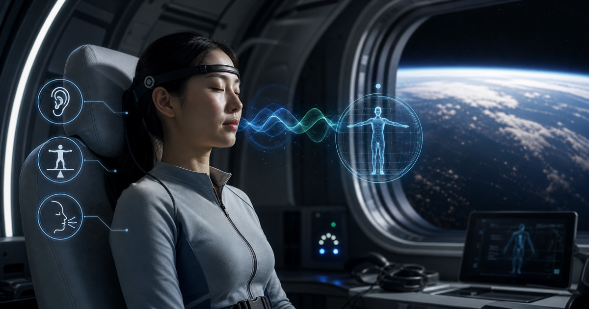 宇宙旅行前に耳鼻科とメンタル面を確認するイメージ