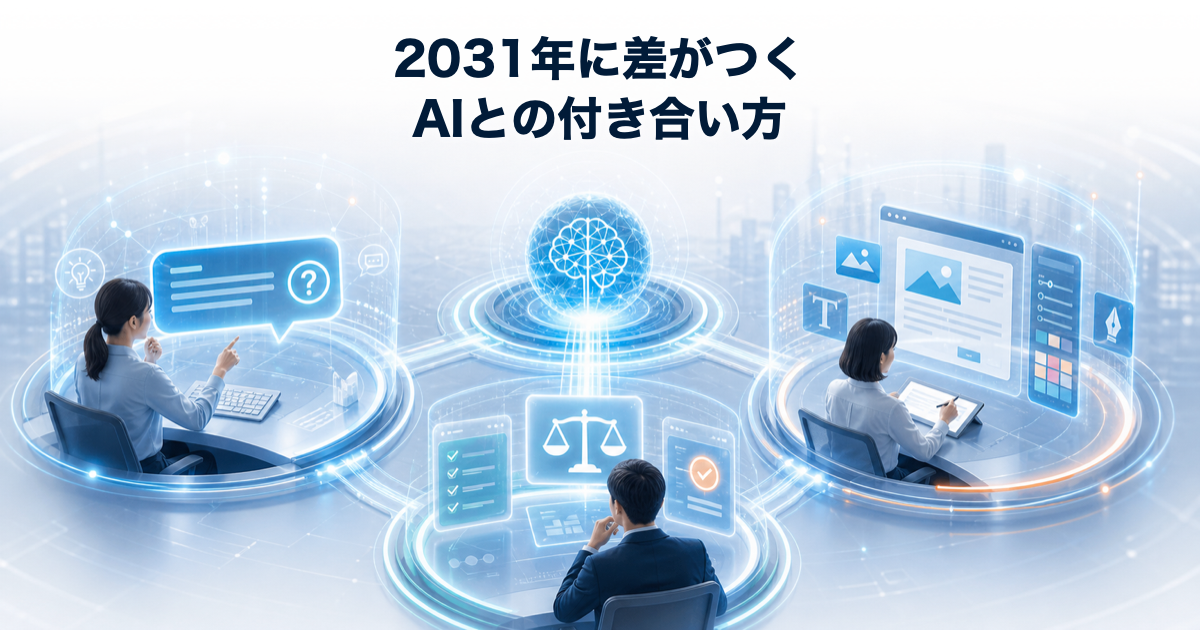 2031年にAIとの付き合い方で差がつく質問力、判断力、編集力のイメージ