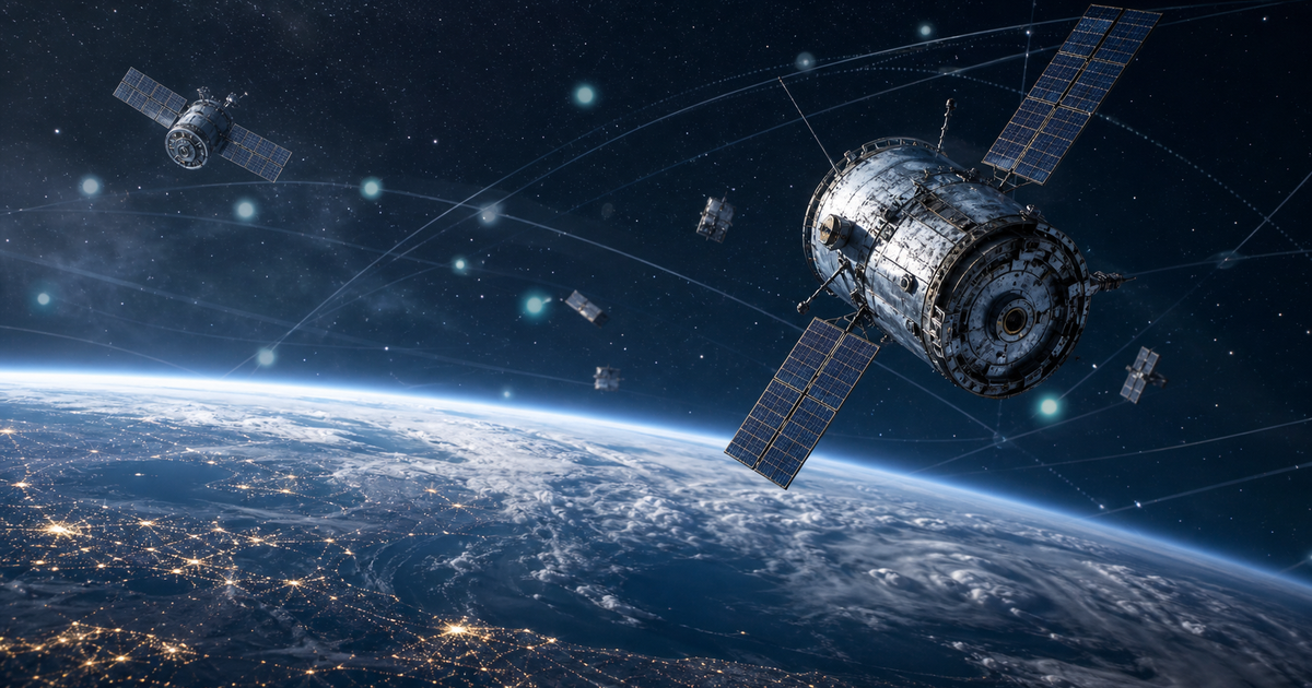宇宙ゴミ除去サービスが低軌道インフラを支える未来を示す写真調の見出し画像