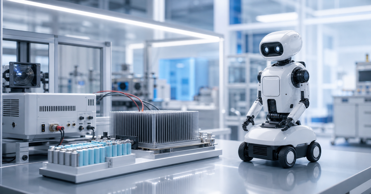 フィジカルAIの電力と発熱の壁をロボットと実験設備で示す見出し画像