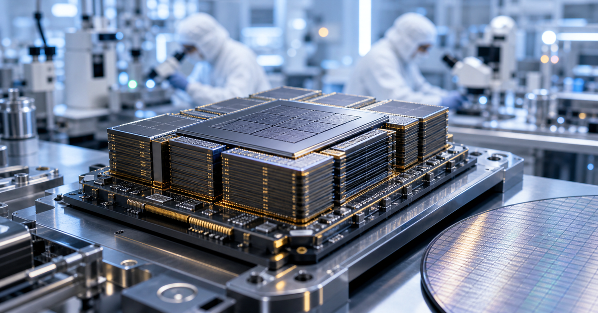 GPU、HBM、先端パッケージを含むAI半導体競争を示す写真ベース説明画像