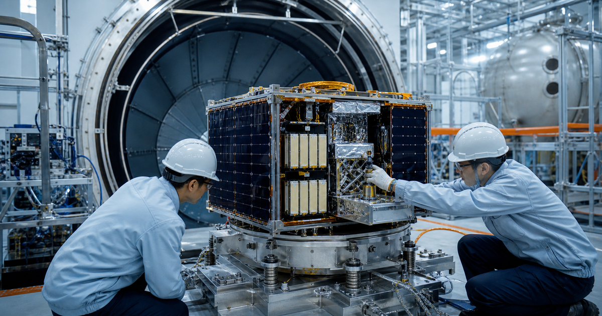 小型衛星の重量と電力と故障リスクを試験する宇宙機ラボの写真調画像