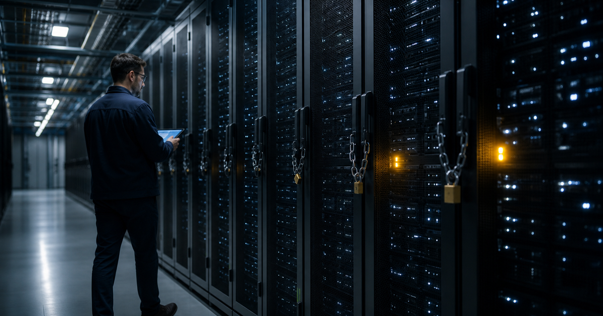 大量のAI監査データを安全なサーバー設備で管理する写真調画像