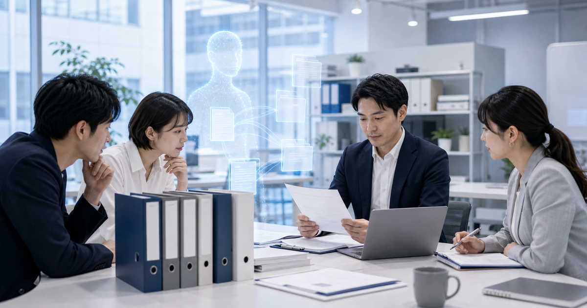 小さく始めるAI引継ぎ自動化の情報源整理と承認フローを示す説明画像