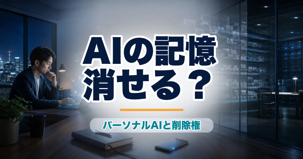 AIメモリと削除権をテーマにしたパーソナルAIの未来イメージ