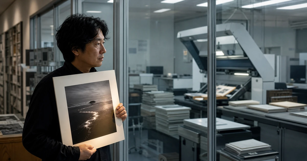原作品を持つ創作者とガラス越しのデジタル化設備