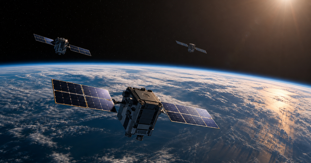 地球を周回する複数の小型衛星