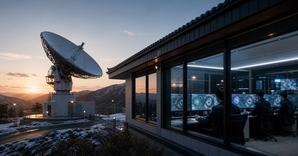 衛星AIデータが主権クラウドへ流れるイメージ
